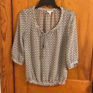 Banana Republic gray sheer blouse